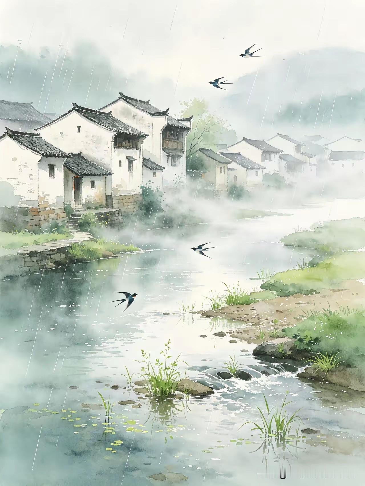 烟雨江南，古韵悠长，水墨丹青，诗意流淌。