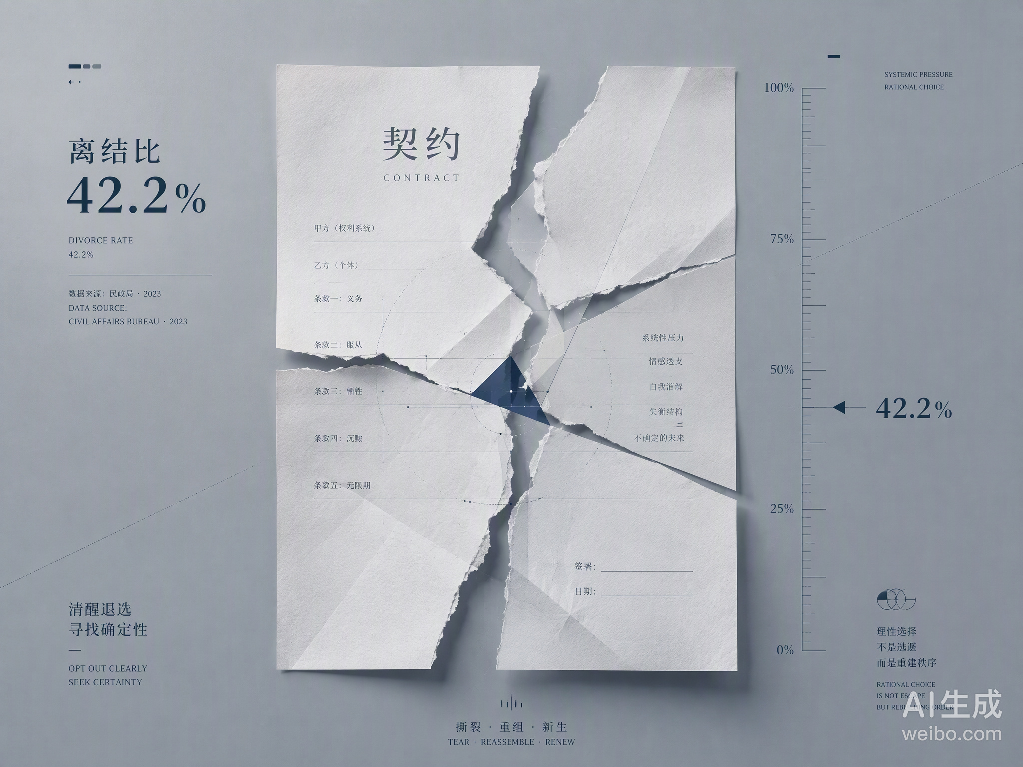 138.3万对，离婚登记数的回升与离结比的攀升，折射出的不仅是情感的波动，更是年