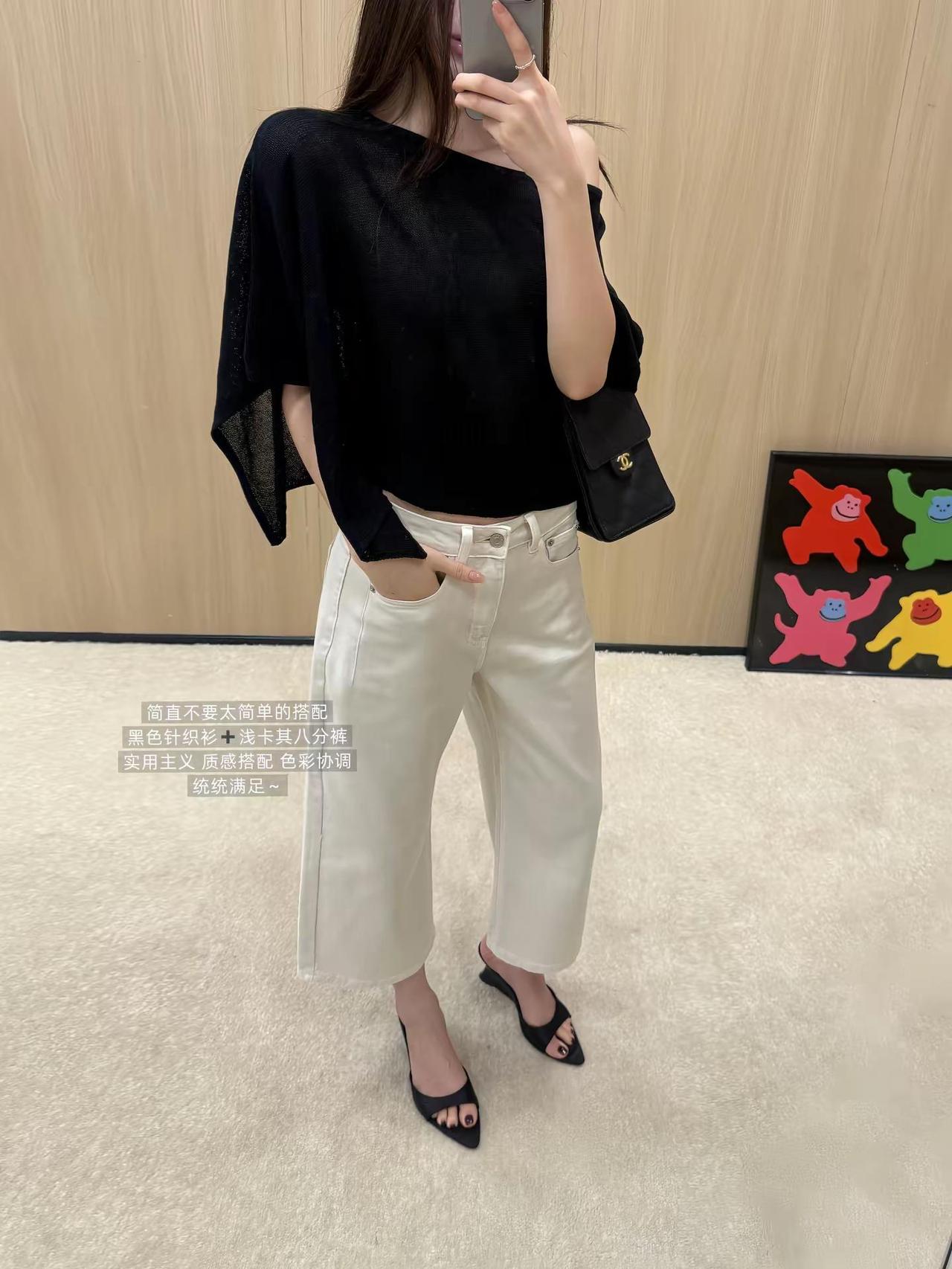浅卡其八分裤搭配。夏季穿搭 通勤搭配