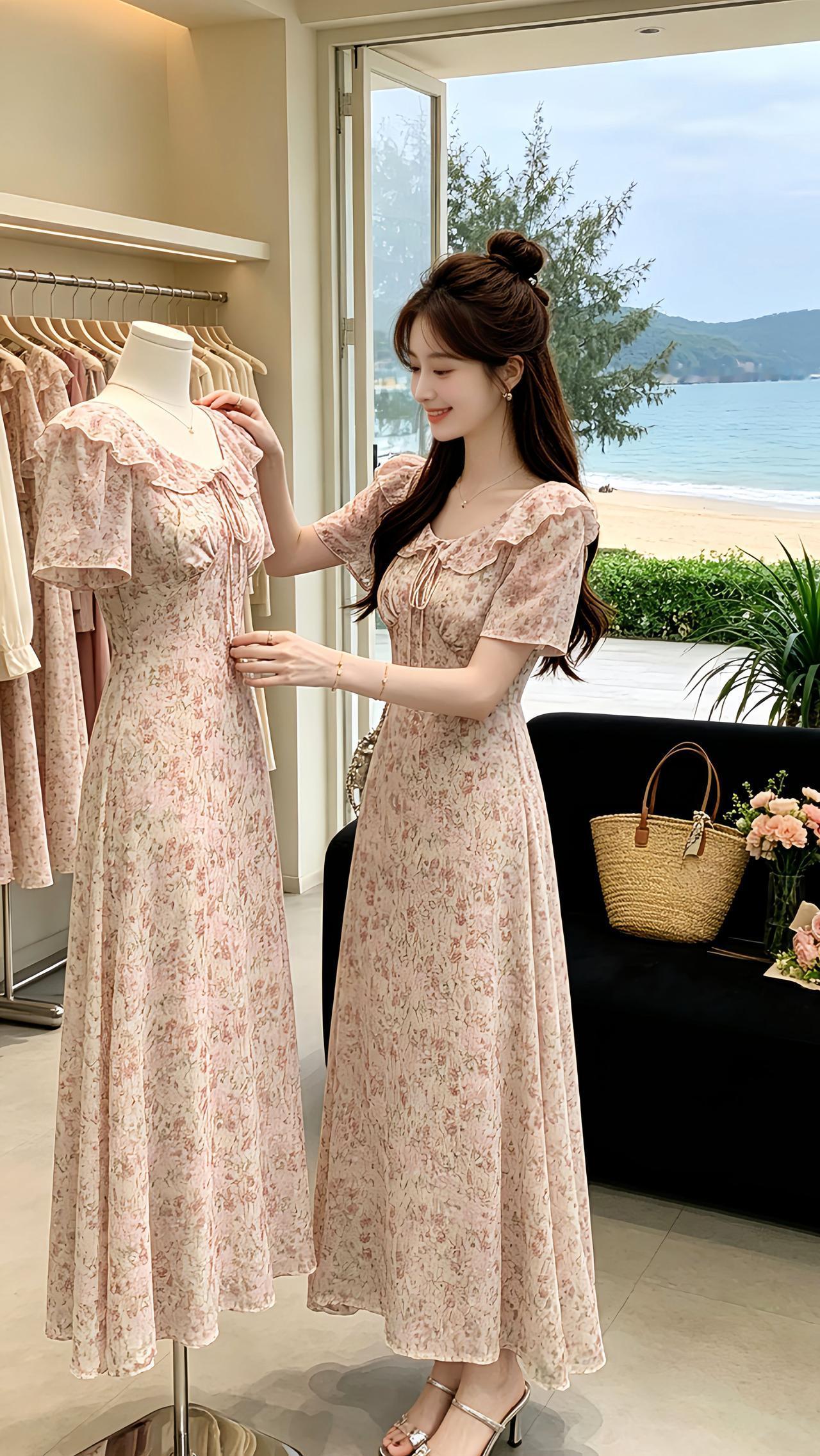 少女感夏日ootd 夏日氛围感连衣裙推荐 夏日绝美仙女裙 法式温柔风碎花连衣裙 