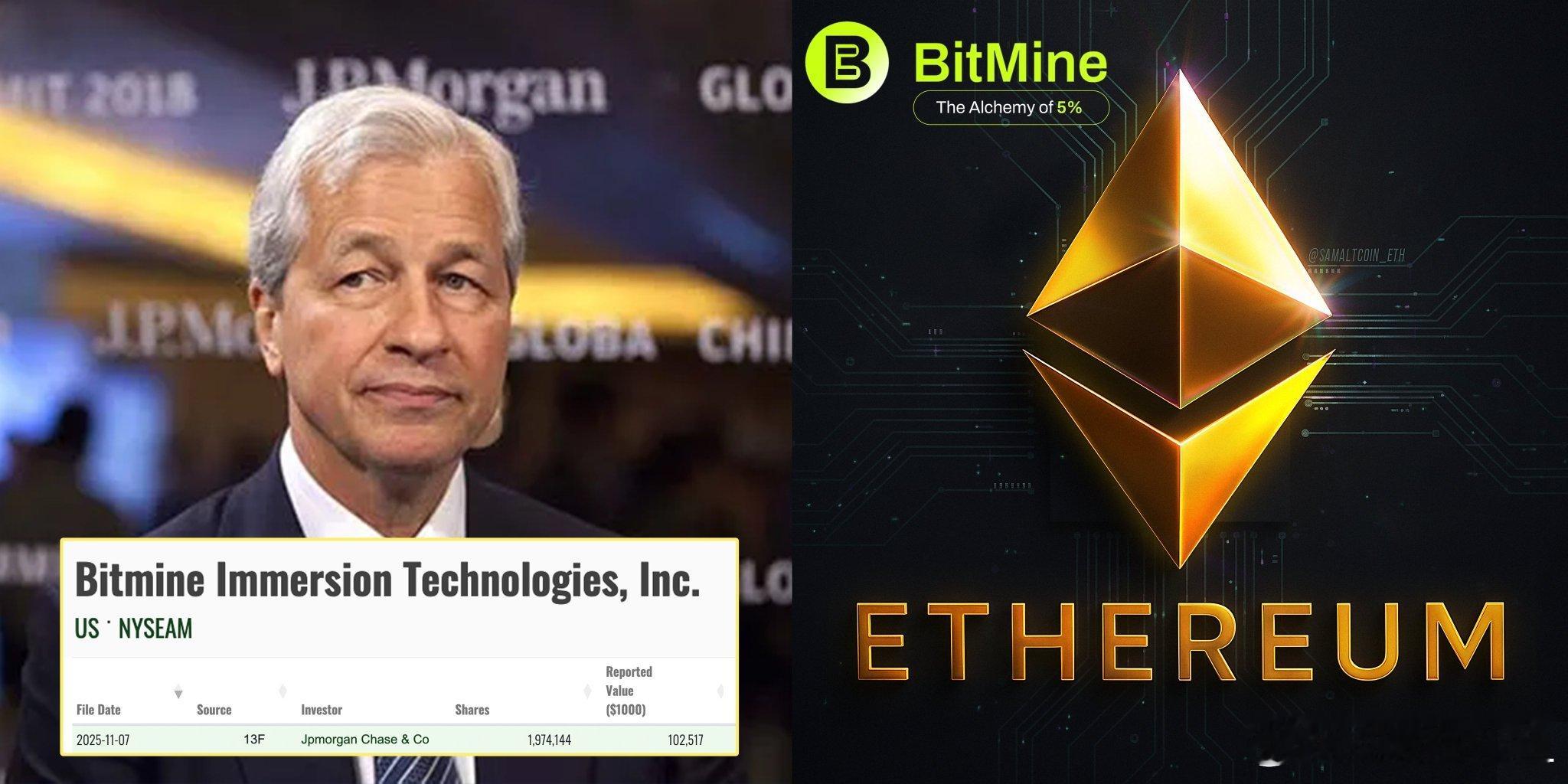 🚨重磅消息：摩根大通刚刚买入 BitMine（BMNR）1,974,144 股