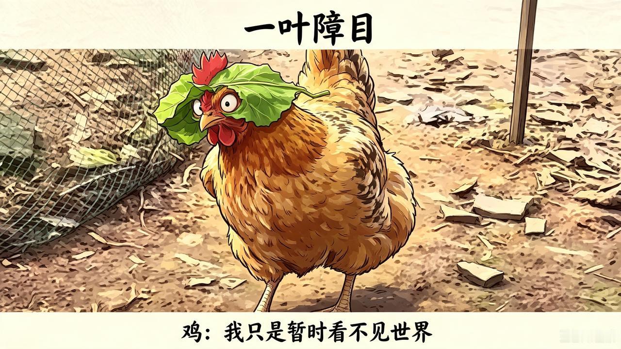 有感于一叶障目抓鸡视频
文/冯继兴

一叶交叠巧器藏，签插食饵诱禽尝。
不知贪欲