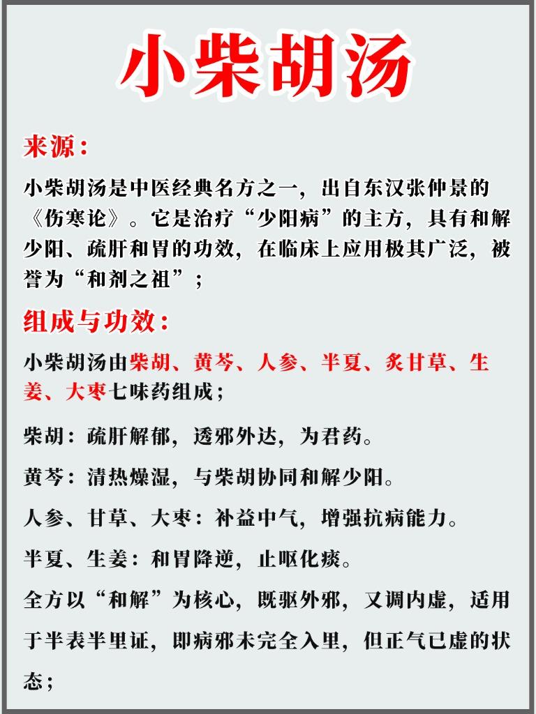 今日经方分析：小柴胡汤