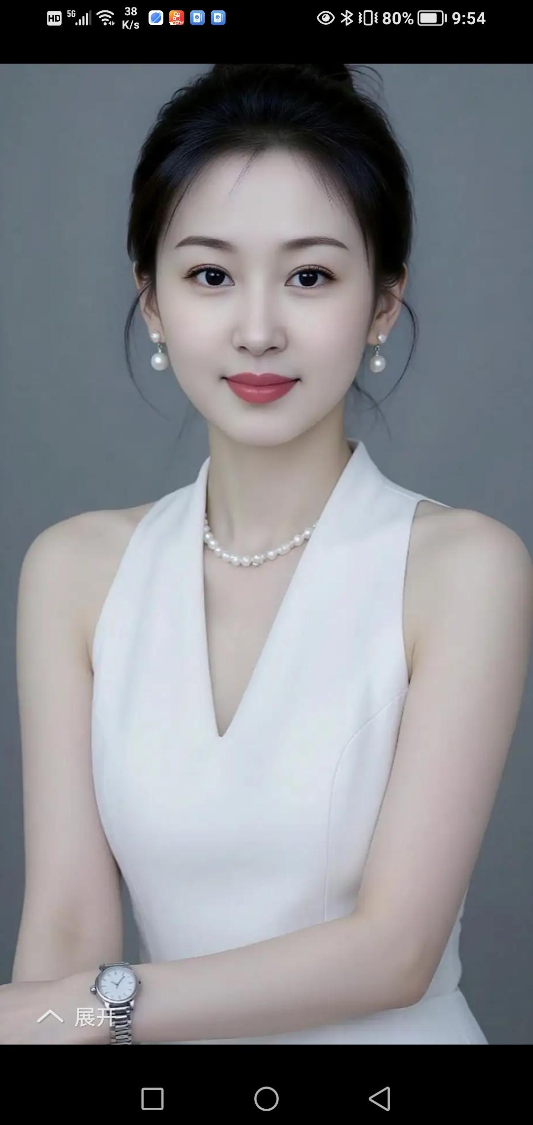 优雅气质，珍珠闪耀，白裙飘飘，完美女神！💃✨🌴