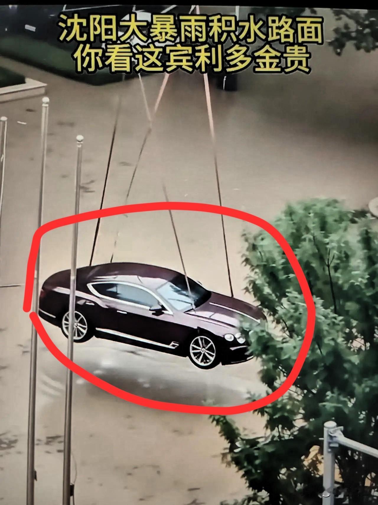 沈阳一宾利车主，
为防止车被水淹，在台风来临前，
竟雇吊车把宾利车吊在半空，事实