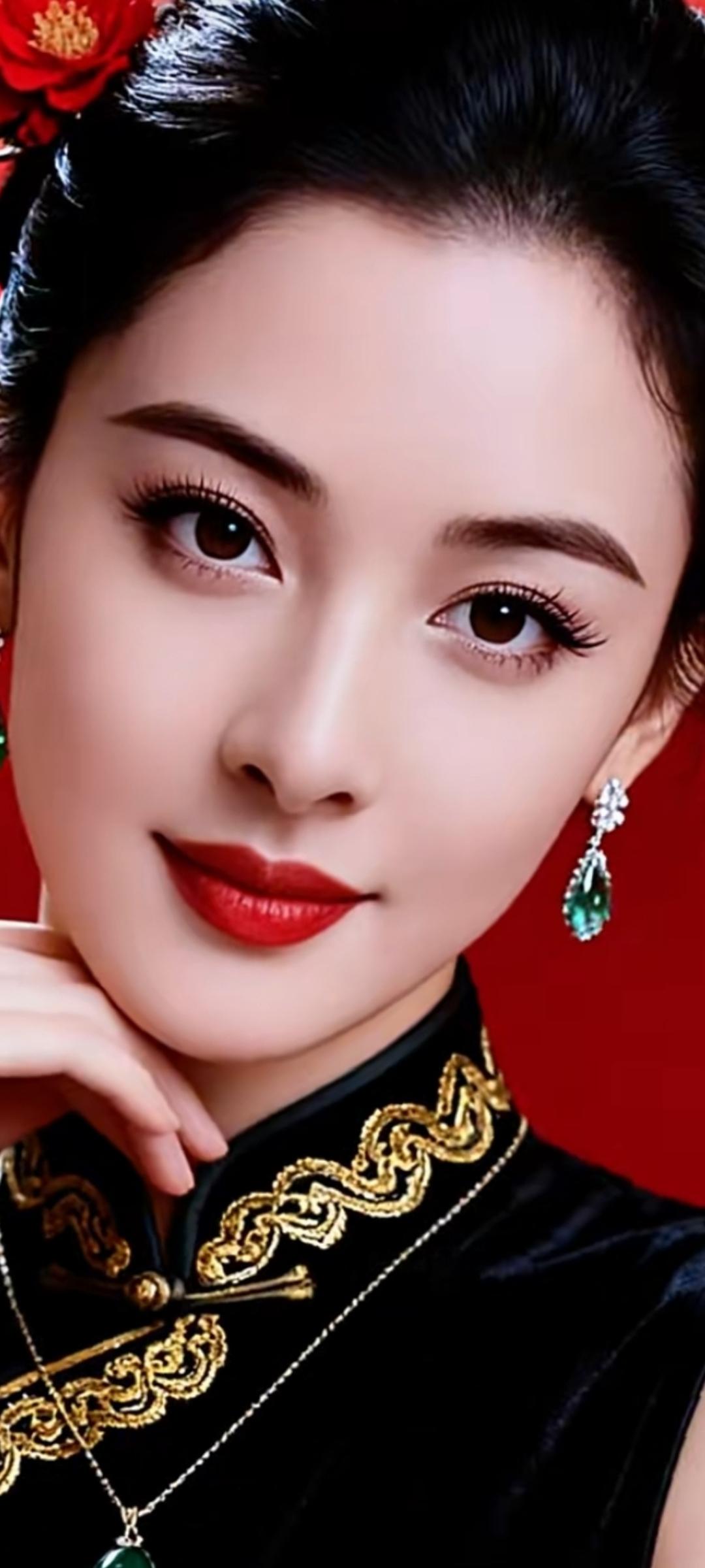 优雅红唇，复古旗袍，惊艳时光