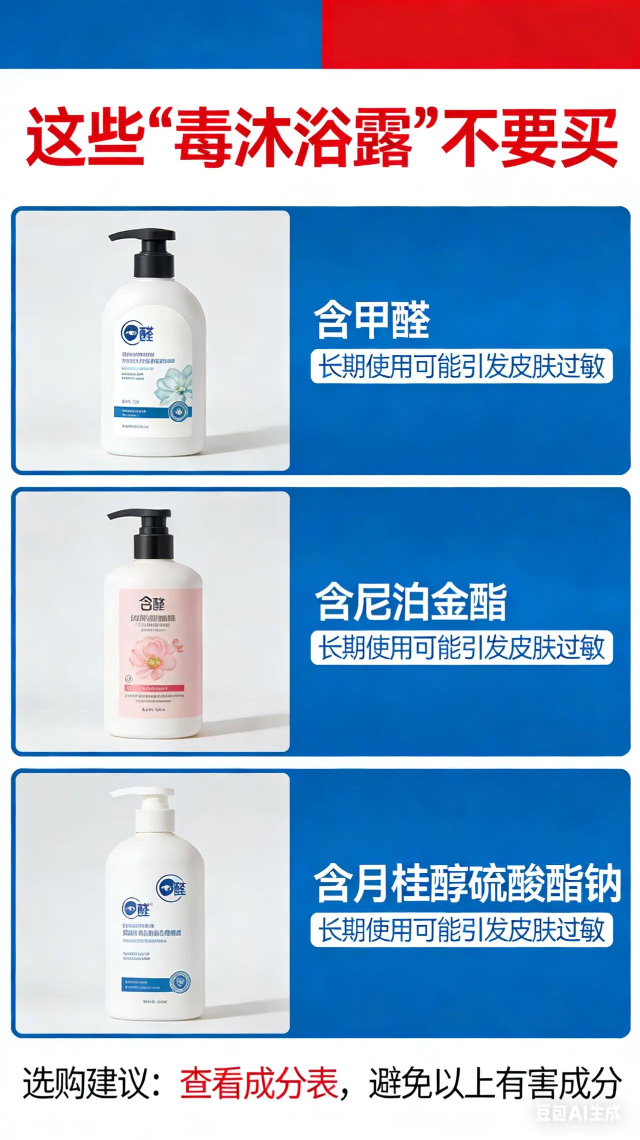 这些“毒沐浴露”不要买 沐浴露虽天天用，但有些简直是“皮肤杀手”！之前我姐家小孩