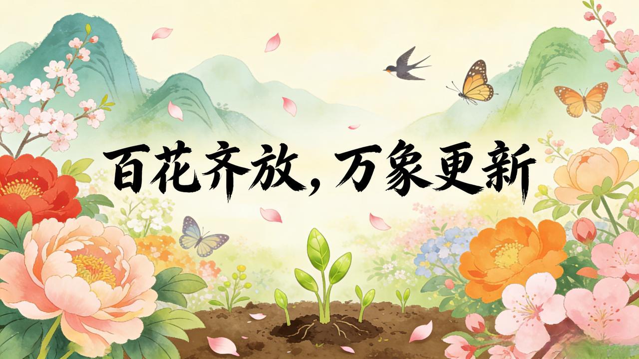 百花齐放，请赐下联