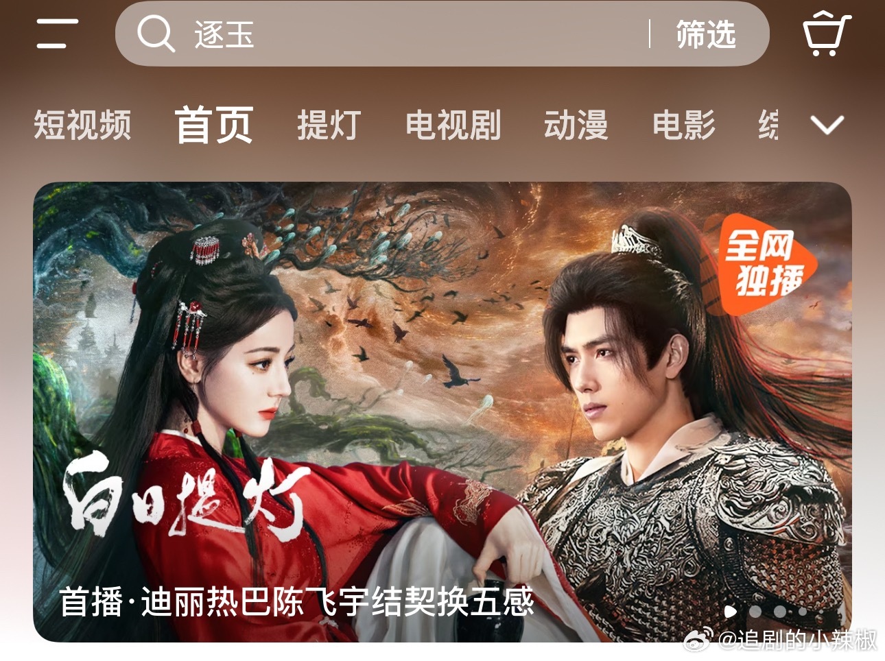 迪丽热巴、陈飞宇《白日提灯》首播峰值26481，可以安心了，没扑，🐧今年开局热