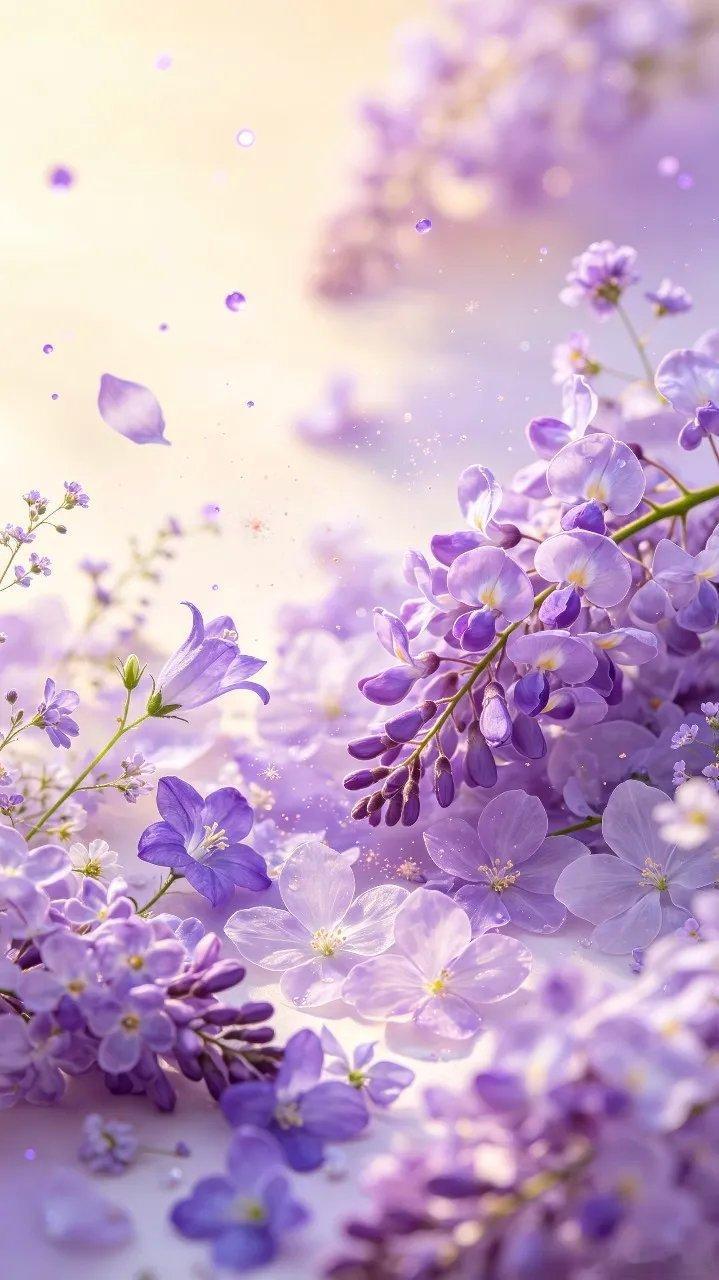 温馨浪漫紫色花卉主题壁纸 