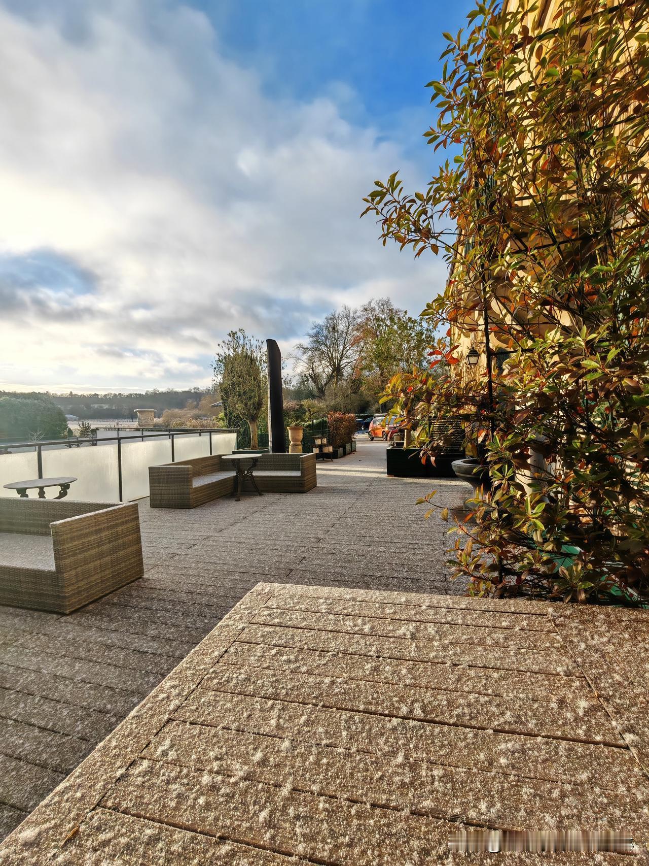 巴黎今年的雪格外多，昨天下午开始就又一直下，密集的雪花❄很快就铺满庄园，看了天气