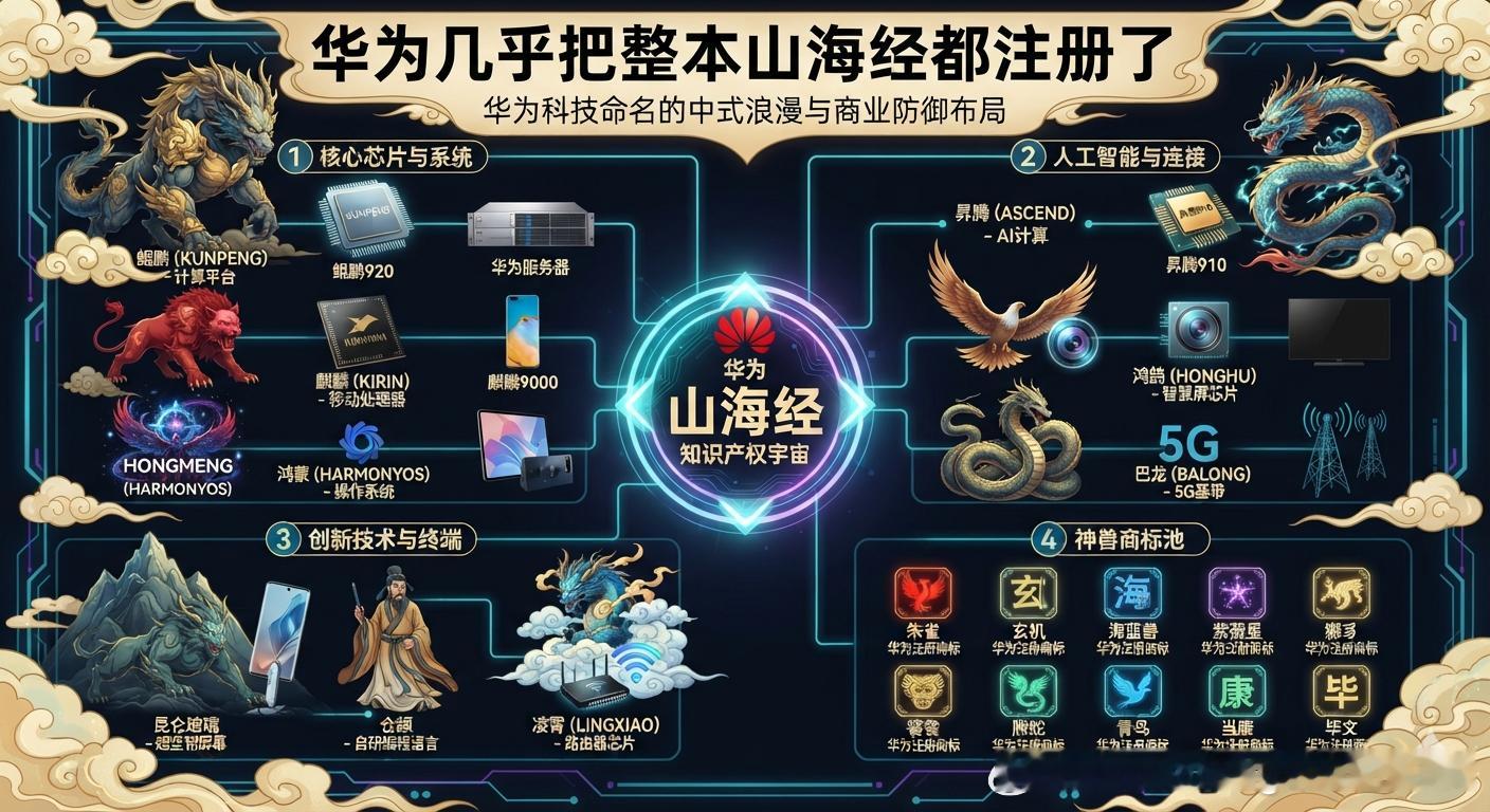 华为几乎把整本山海经都注册了 如果华为不在2019年之前提前布局“鸿蒙、麒麟、饕