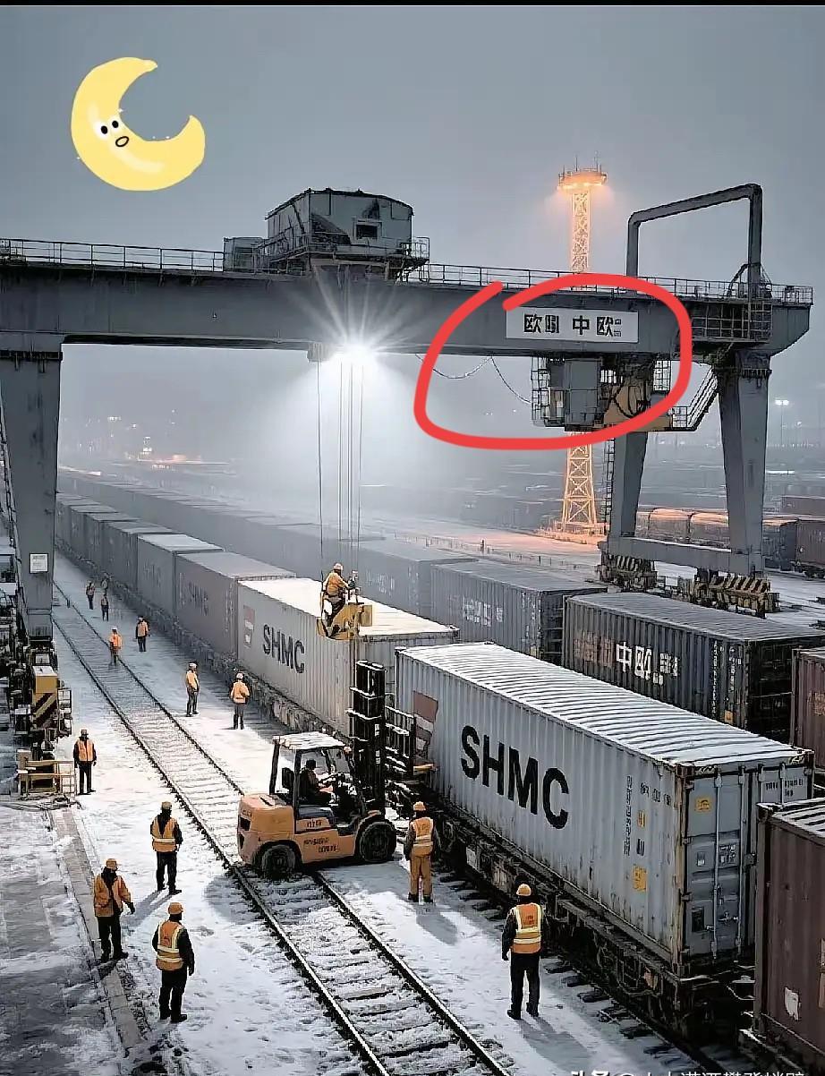 南线班列跑起来了，货真价实的中国货，一箱箱往欧洲去。
光伏板堆成山，汽车零件密密