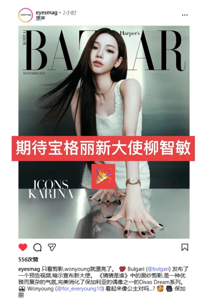 静候明日宝格丽全球品牌大使柳智敏