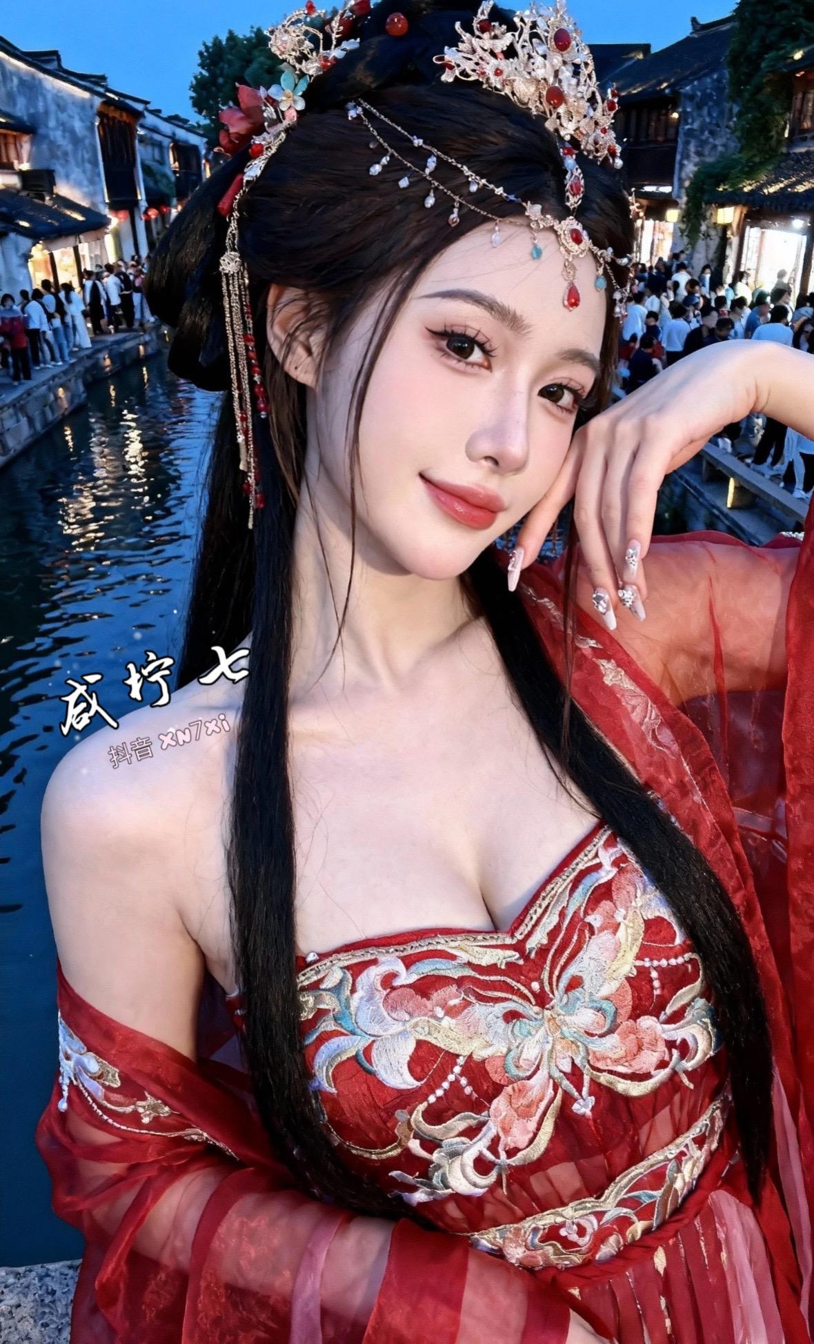 美女甜妹汉服原创国风古韵