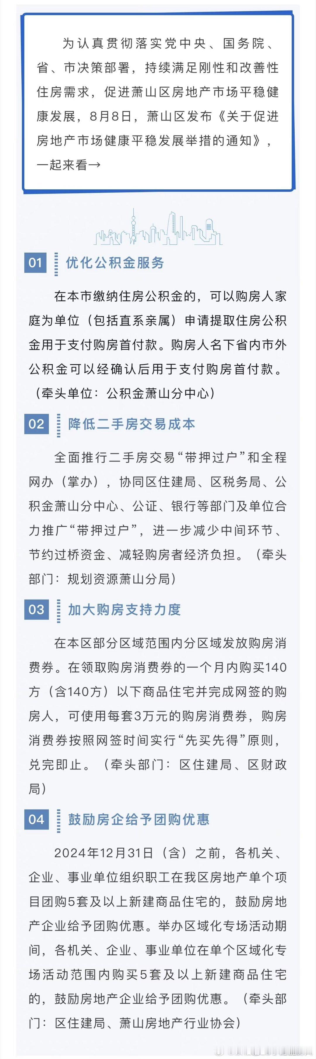 #杭州萧山发布楼市新政#给三万块钱的优惠券，鼓励企业团购 ​​​