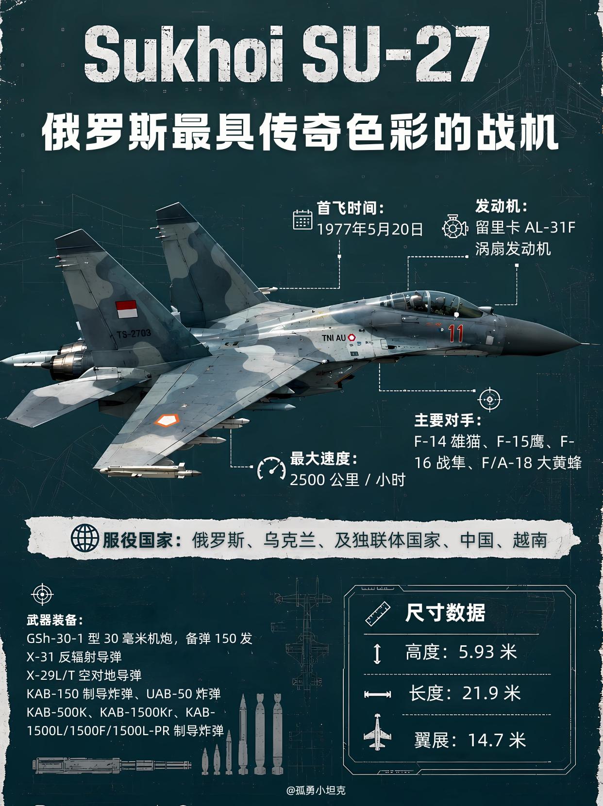 苏-27：俄罗斯最具传奇色彩的空中王牌战机
1977 年首飞，苏 - 27 开启