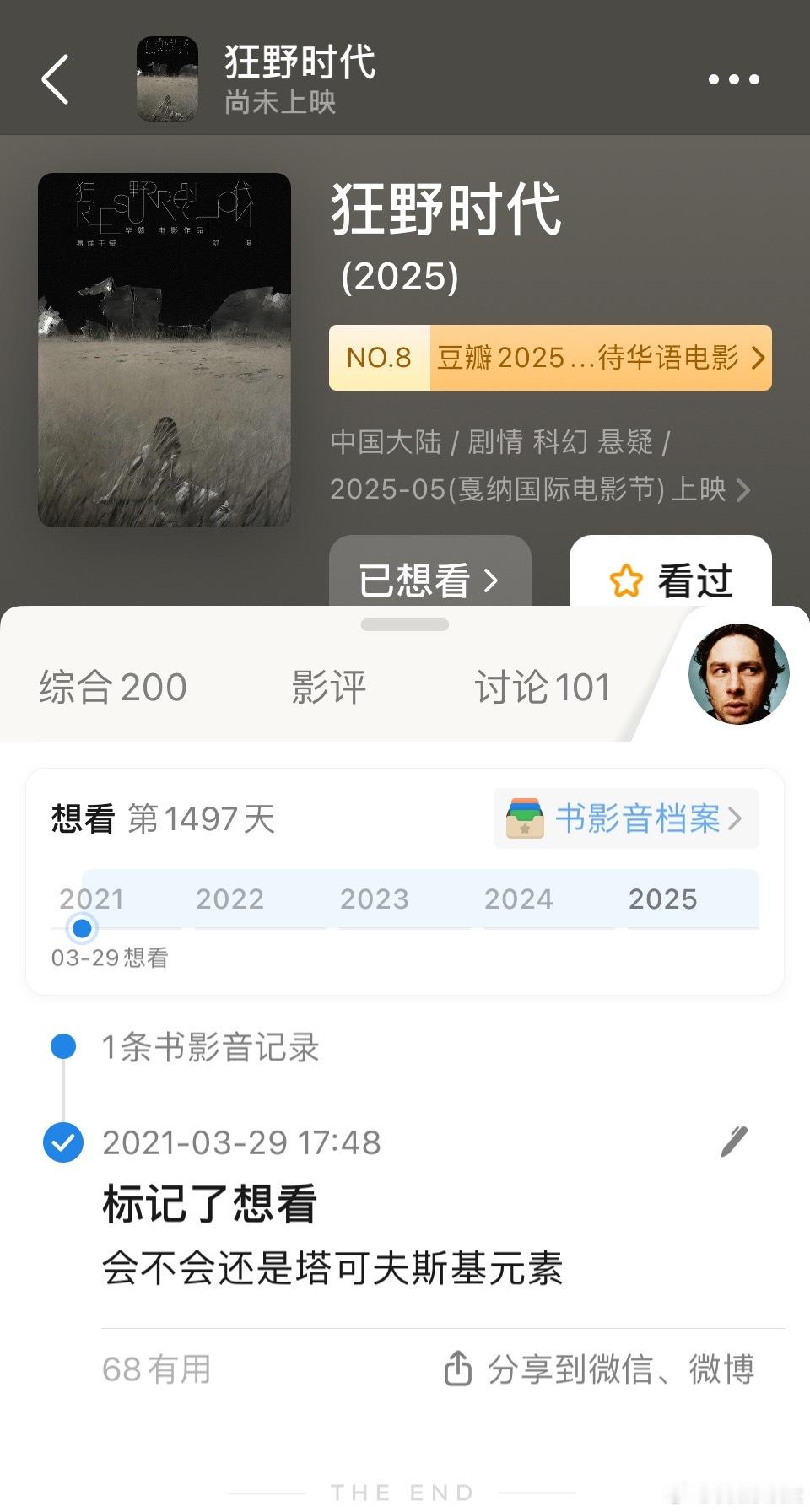 恭喜毕赣，终于进了戛纳主竞赛，北影节还刚给签了好多名呢。 ​​​