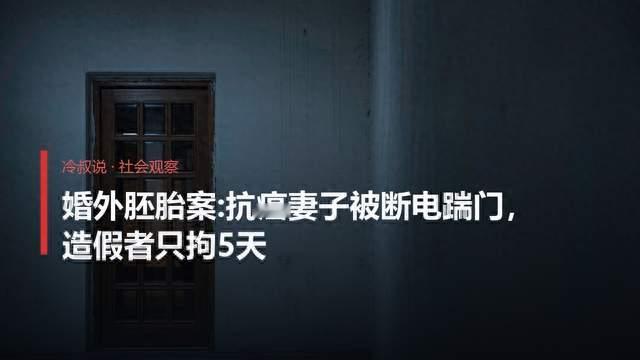 婚外胚胎案:抗癌妻子被断电踹门，造假者只拘5天
