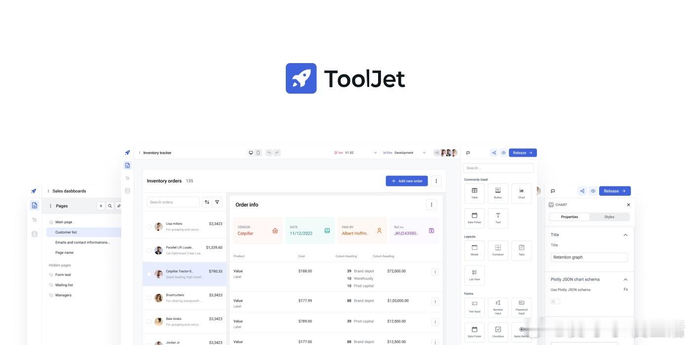 【[34k星]ToolJet：低代码开发的“瑞士军刀”，让企业应用搭建像搭积木一