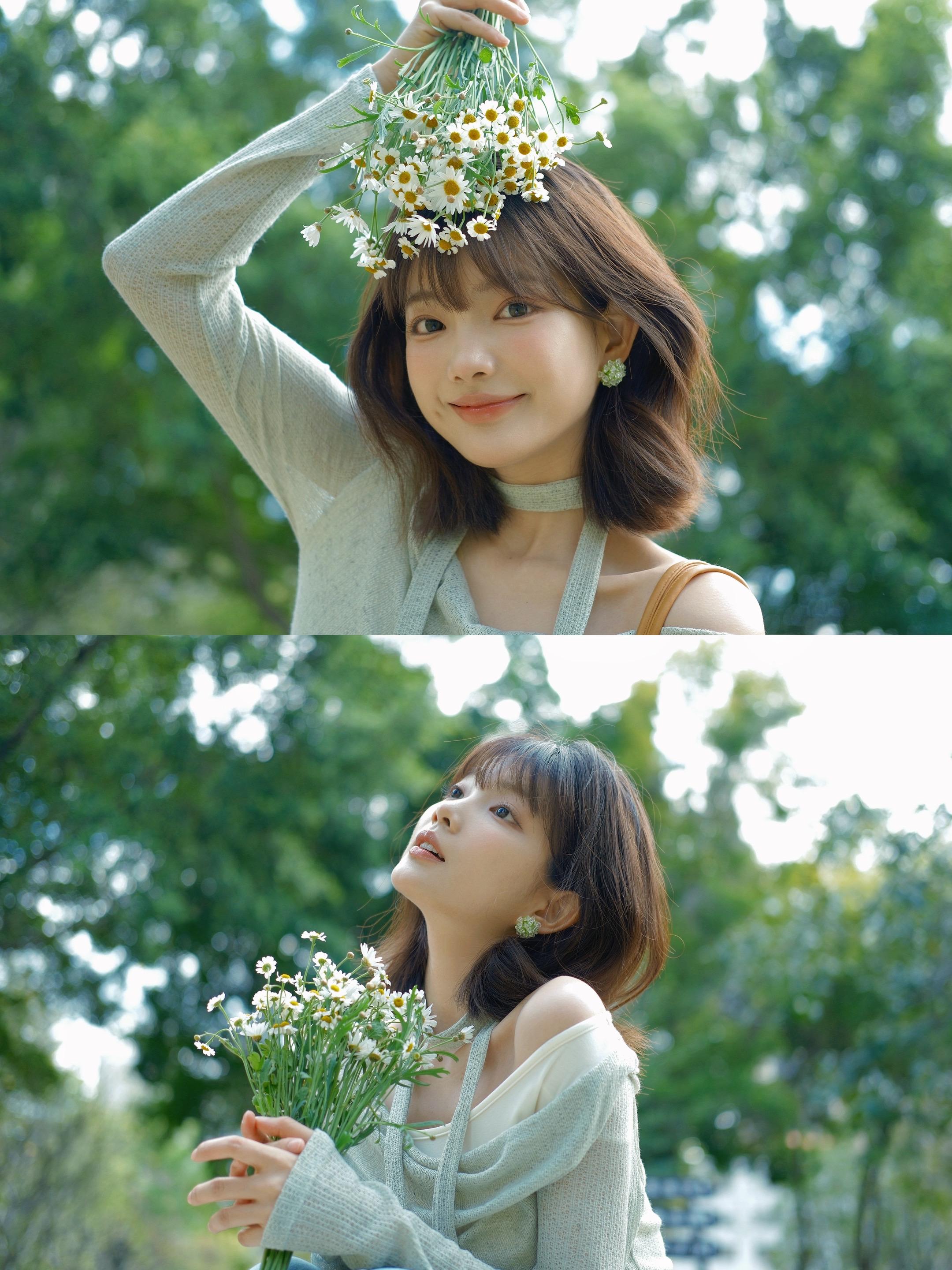 春天拍照🌼𓂂𓈒𓏸 手捧雏菊去见你 小雏菊的花语是勇敢 纯真  ...