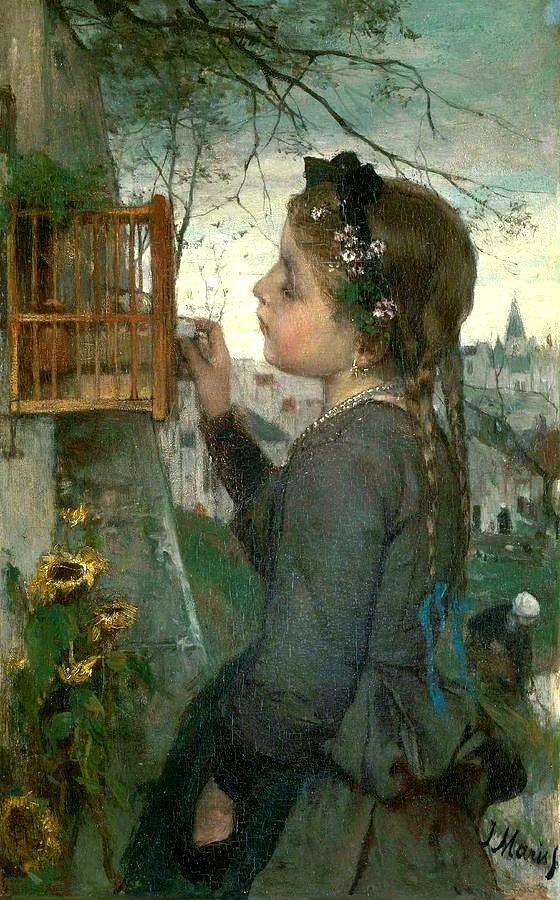 笼中鸟
Jacob Maris (1837-1899) ​​​