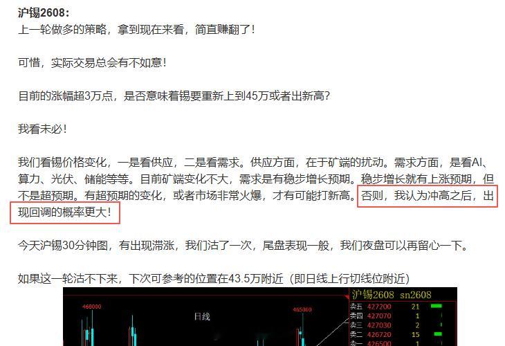 图一，是上周跟粉丝谈到关于“人工智能”的预警图二，是我谈沪锡做空的原因（思行问道