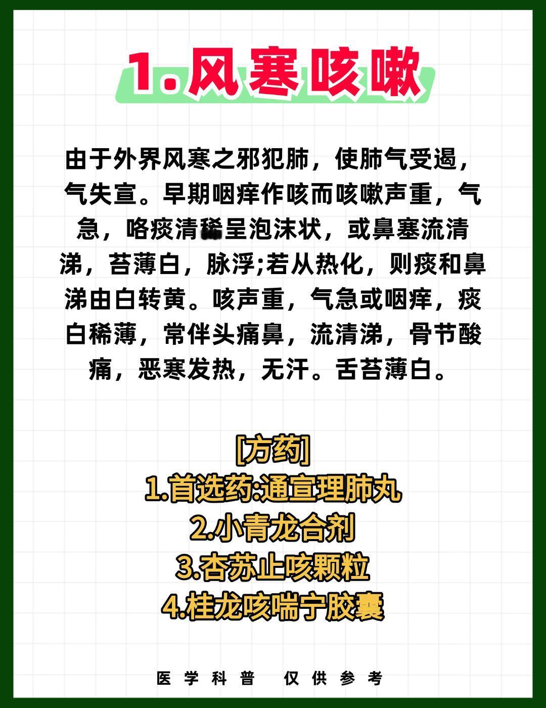 最近感冒咳嗽的人特别多，李主任提醒：千万不要见咳止咳！
     分享7种常见类