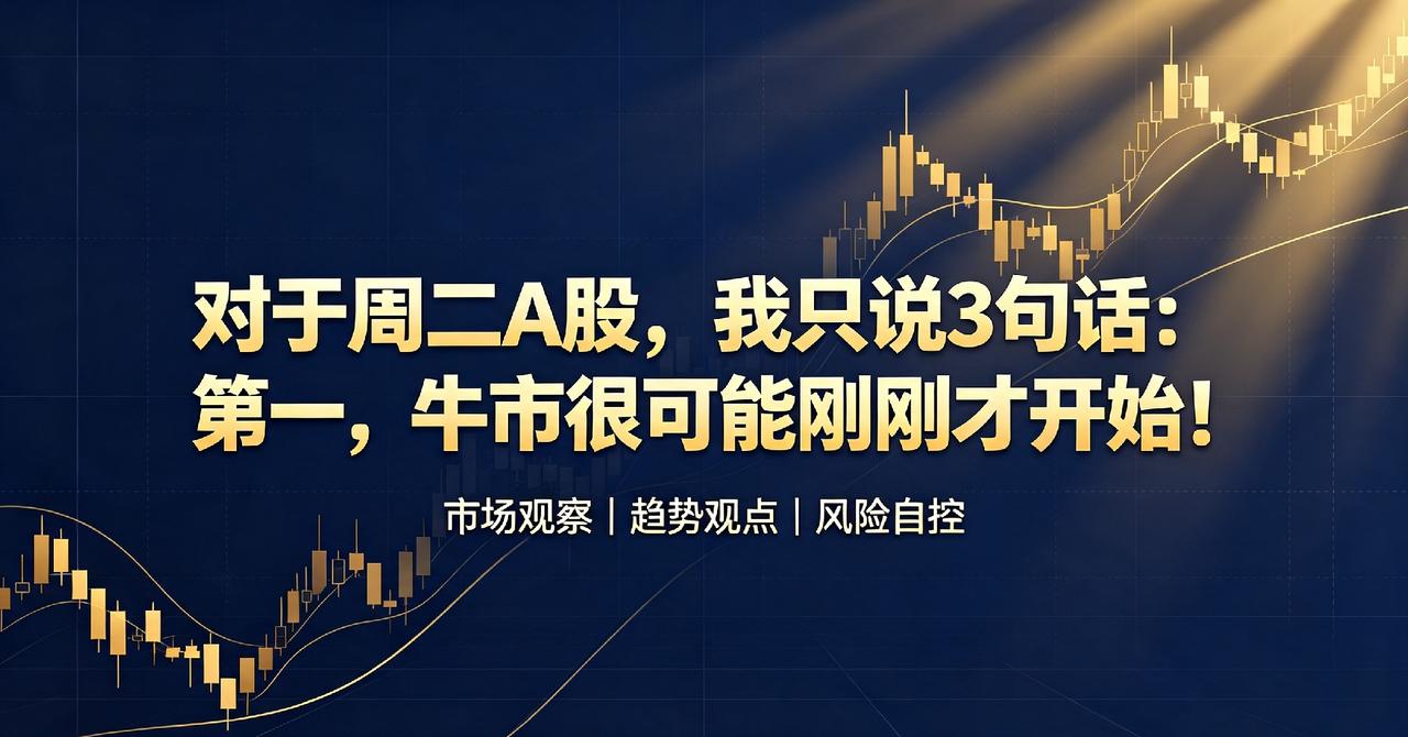 对于周二A股，我只说3句话：第一，牛市很可能刚刚才开始！

大家好，我是小团子。
