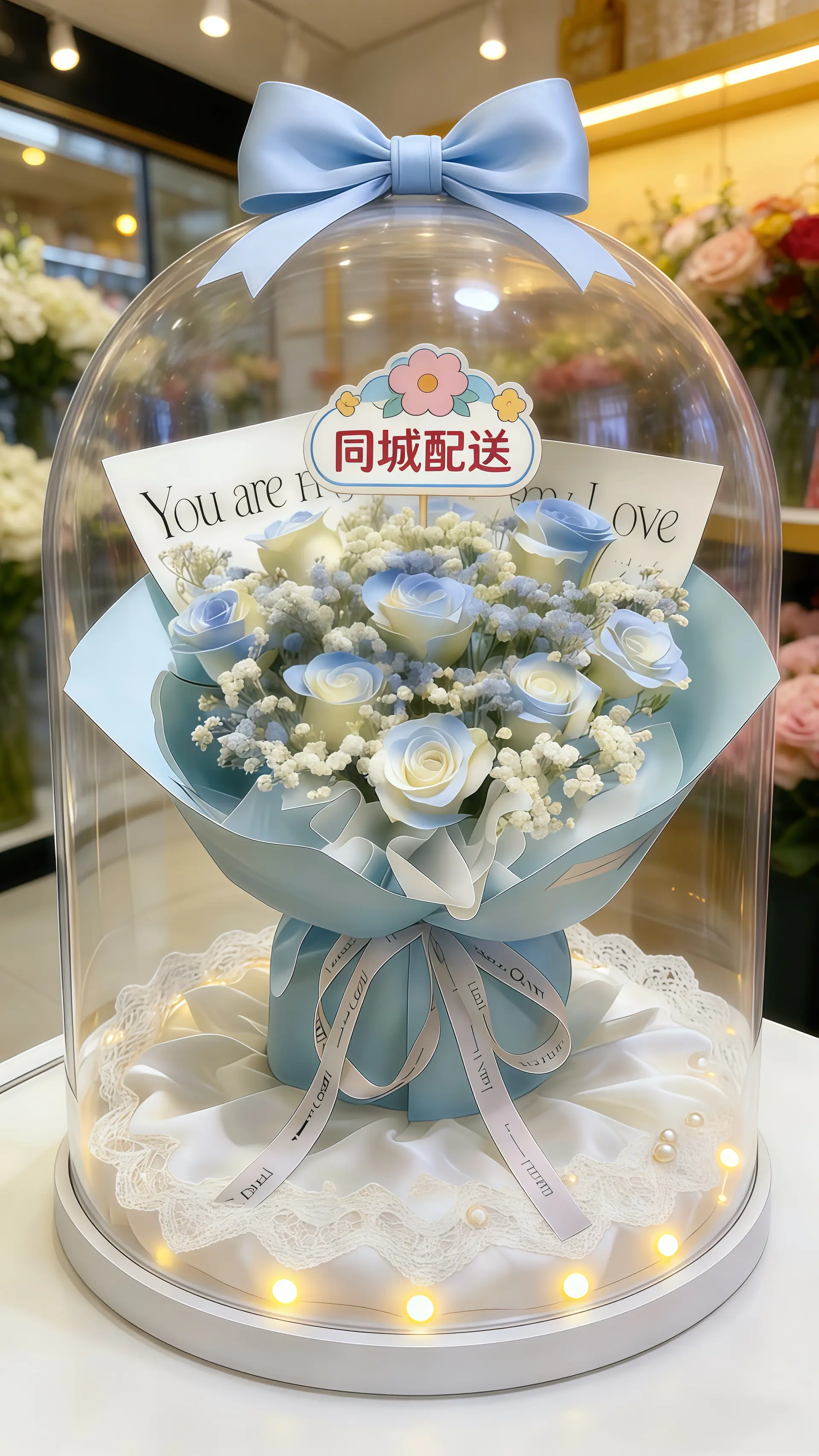 同城配送花束。