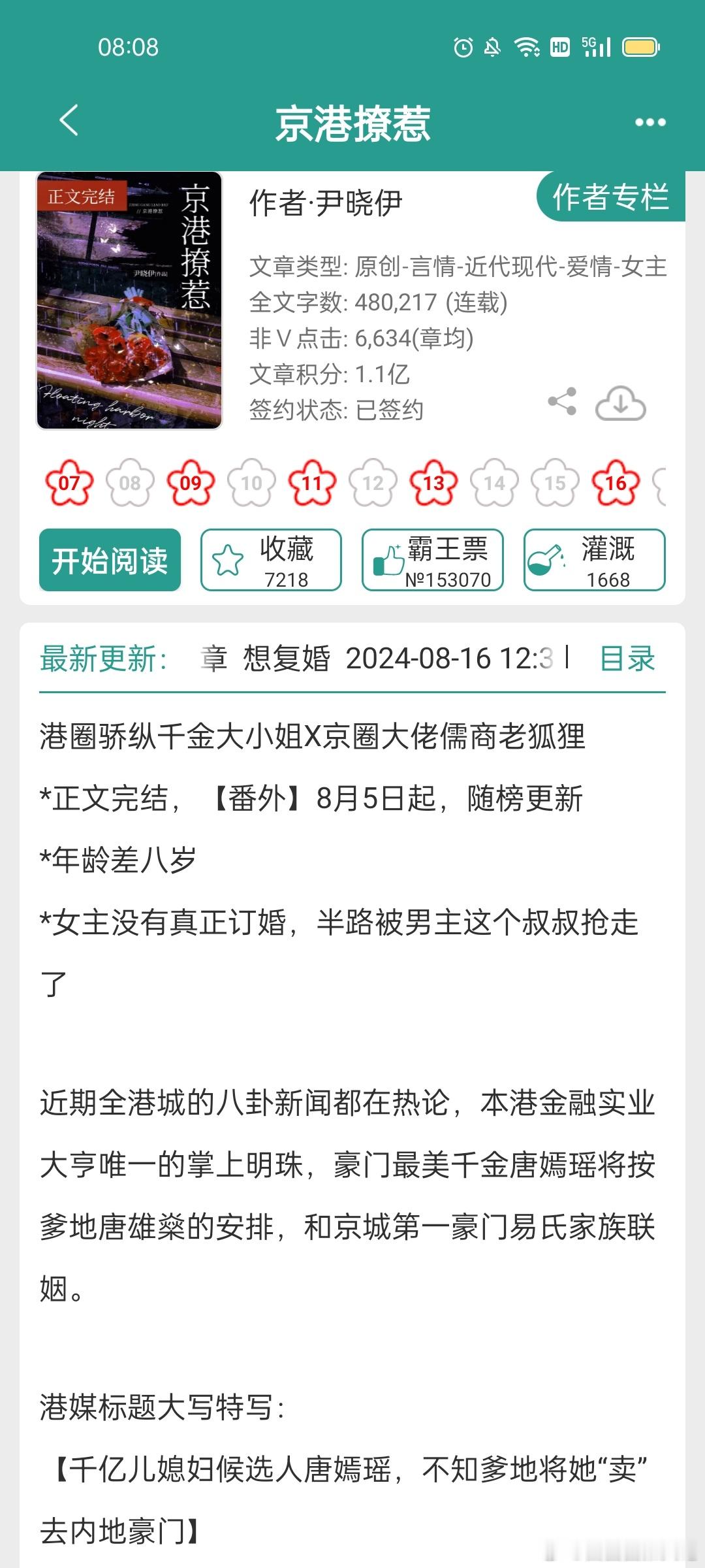 #推文[超话]##言情小说推荐# 《京港撩惹》，正文完结 ​​​