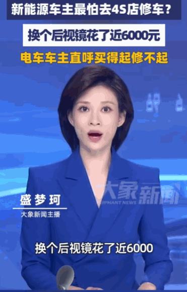 “真是修不起了。”一位新能源车主仅仅因为倒车时不慎剐蹭了一下后视镜，就收到了一张
