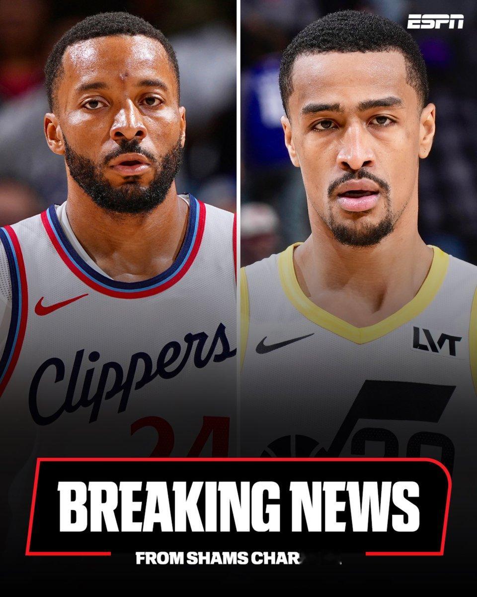 NBA交易 1、快船、热火、爵士达成三方交易，诺曼-鲍威尔加盟热火、约翰-科林斯