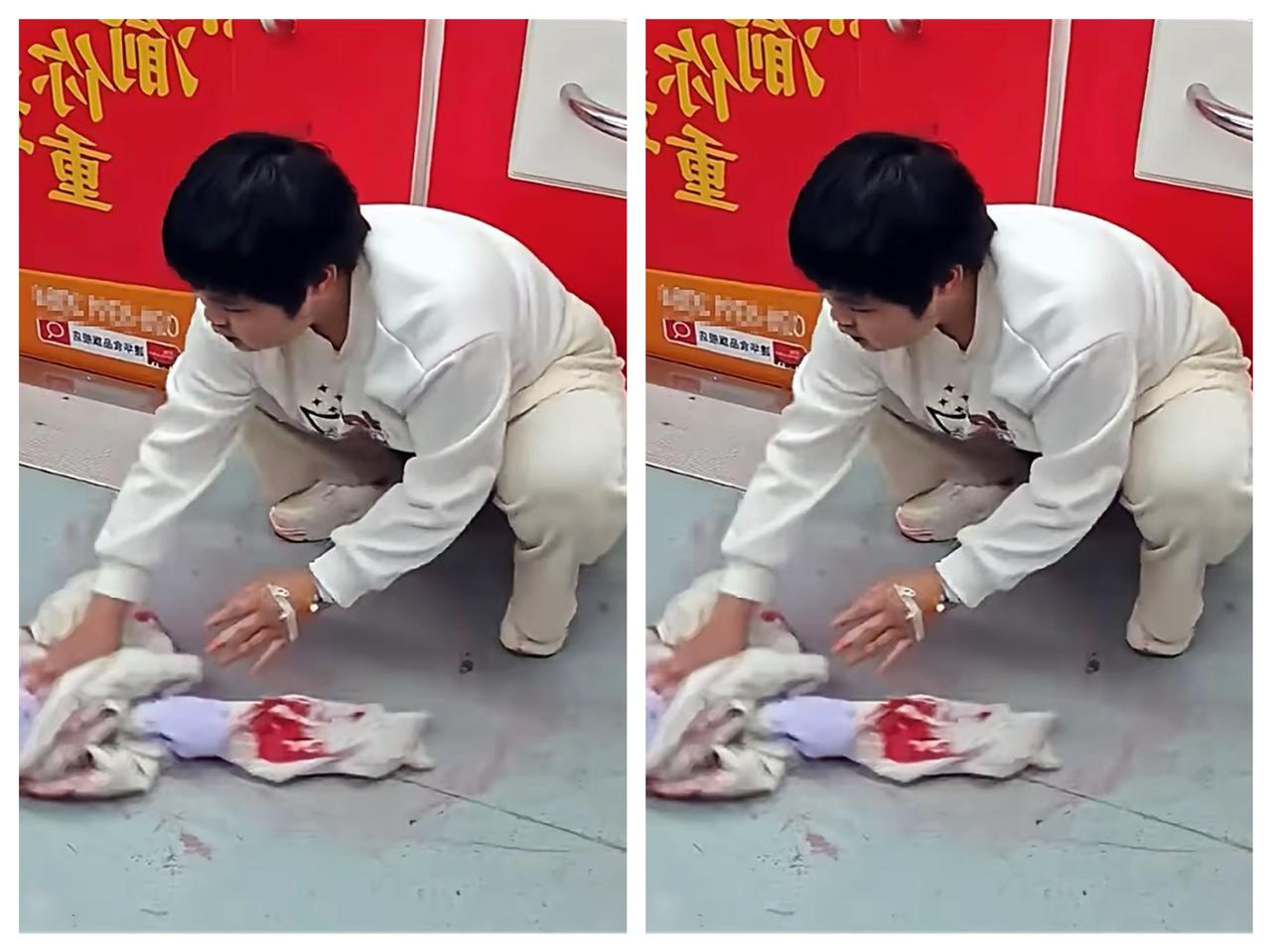 3月23日，重庆地铁1号线，一位叫胡心瑶的女孩从医院出来做车回家突然吐血，弄脏了