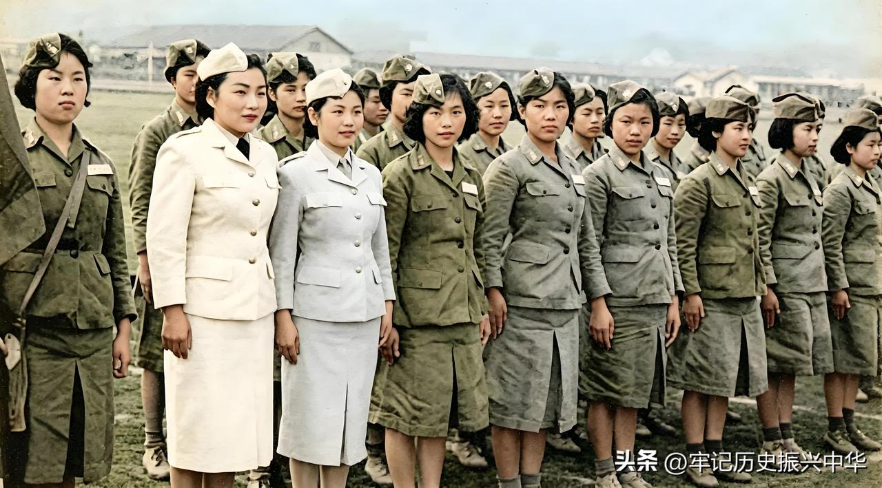 1949年老照片，宋美龄视察孙立人组建的女青年大队
 
1949年，台湾屏东军营