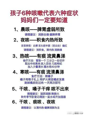 孩子6种咳嗽代表六种症状：妈妈们必知的健康密码

在育儿的过程中，咳嗽是孩子们常