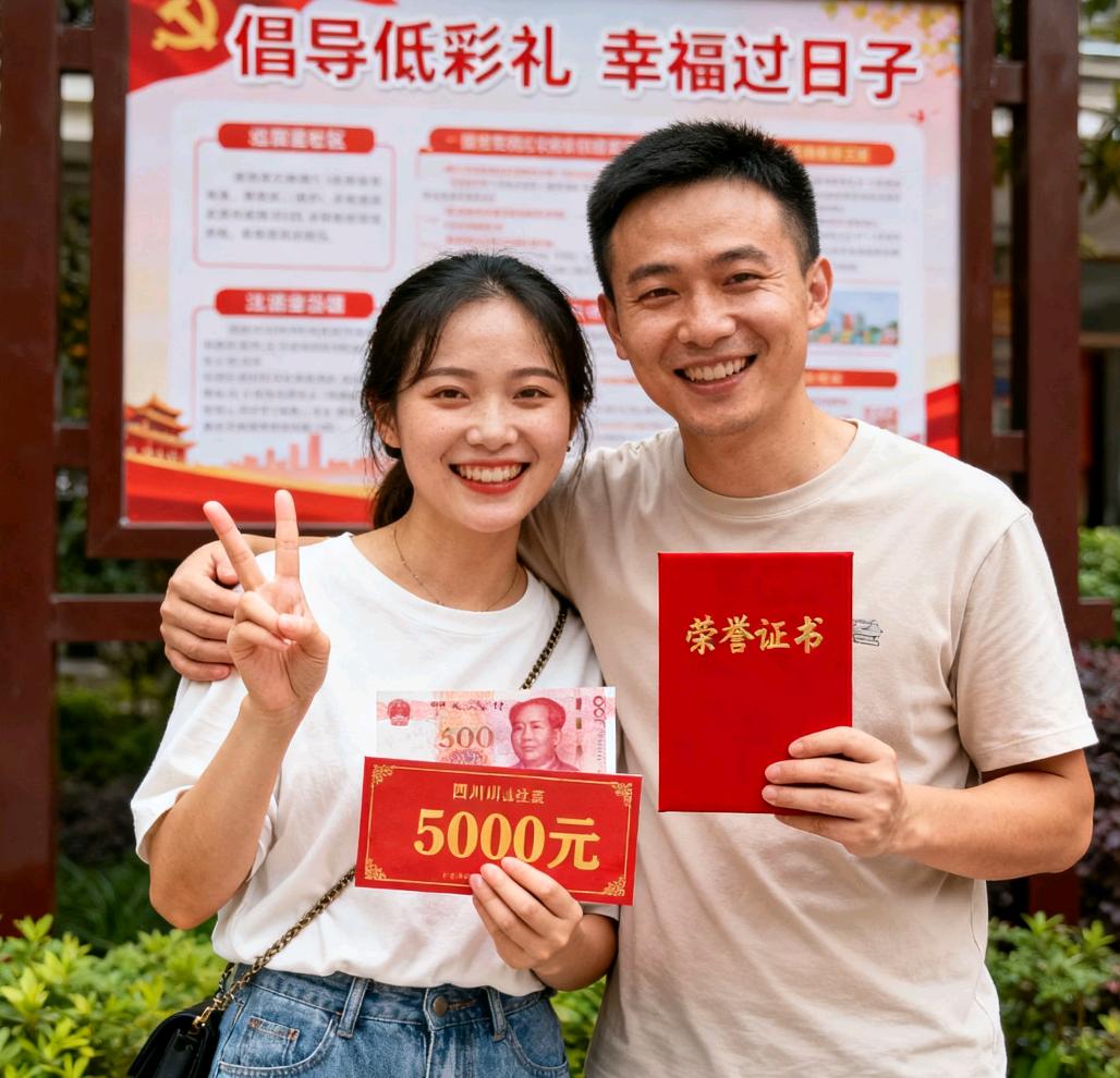 零彩礼结婚还拿了5000块奖励，四川闺蜜骂我“脑壳打铁”？
 
我跟老公裸婚没要