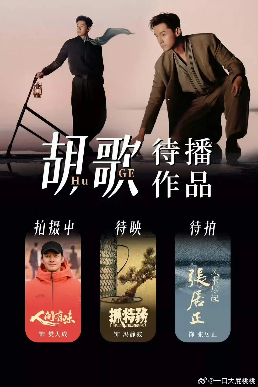 老胡的存货，一部电影两部剧少儿精，这个咖位重质不重数了 