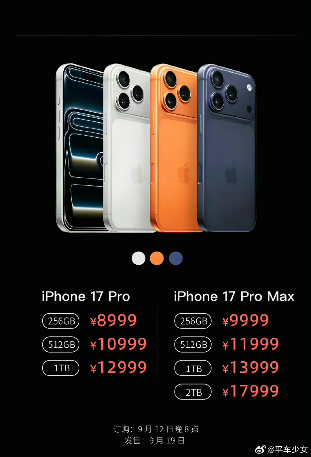 iPhone17系列价格昨晚太困实在没撑住看完，iPhone17取消128GB，