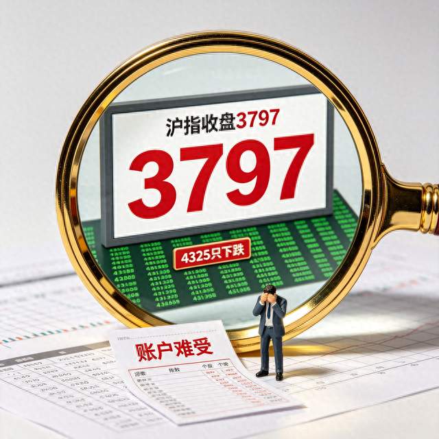 沪指收盘3797！指数看着跌幅不大，4325只个股下跌，账户难受