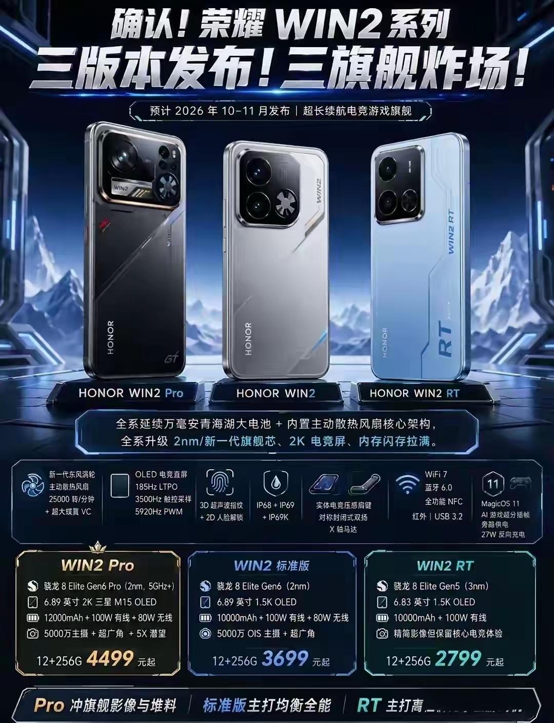 下半年电竞手机市场还有一场大戏！荣耀WIN系列将三舰齐发，电池容量干到12000