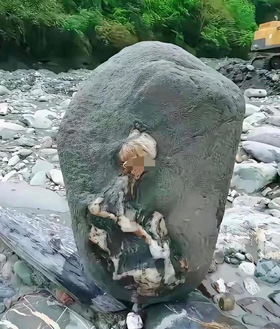 河滩看到一块奇石，天然纹路宛如孙悟空神态，眉眼轮廓栩栩如生。
难怪都说世间万物皆