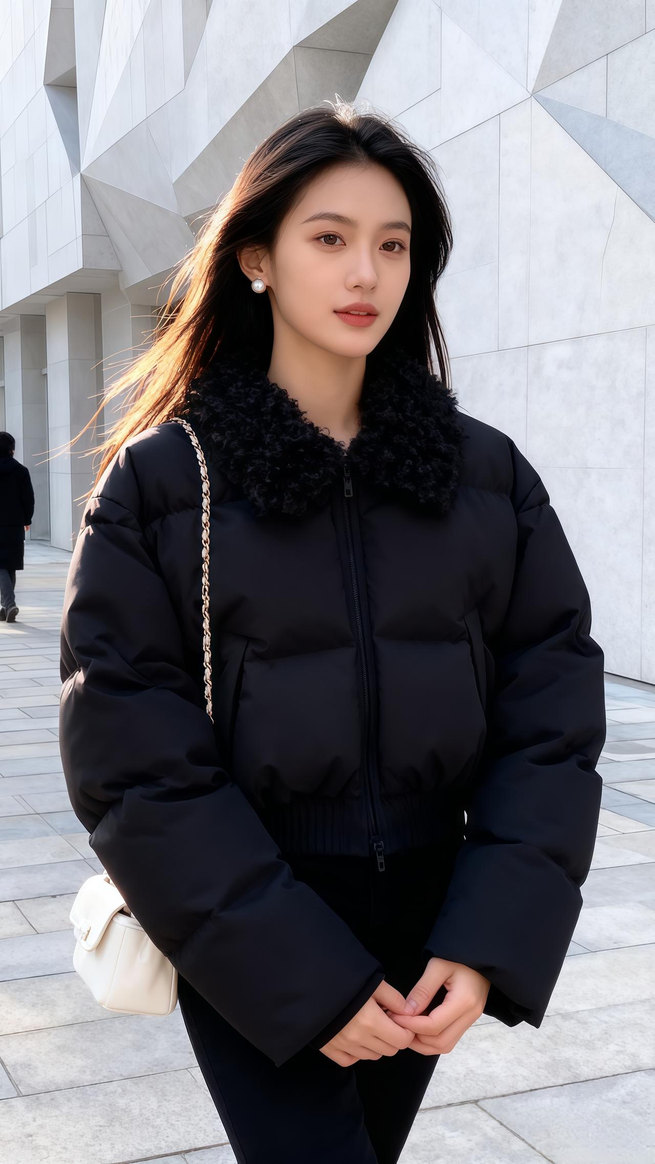 黑色高级感穿搭 穿搭穿搭穿搭气质穿搭短款棉服