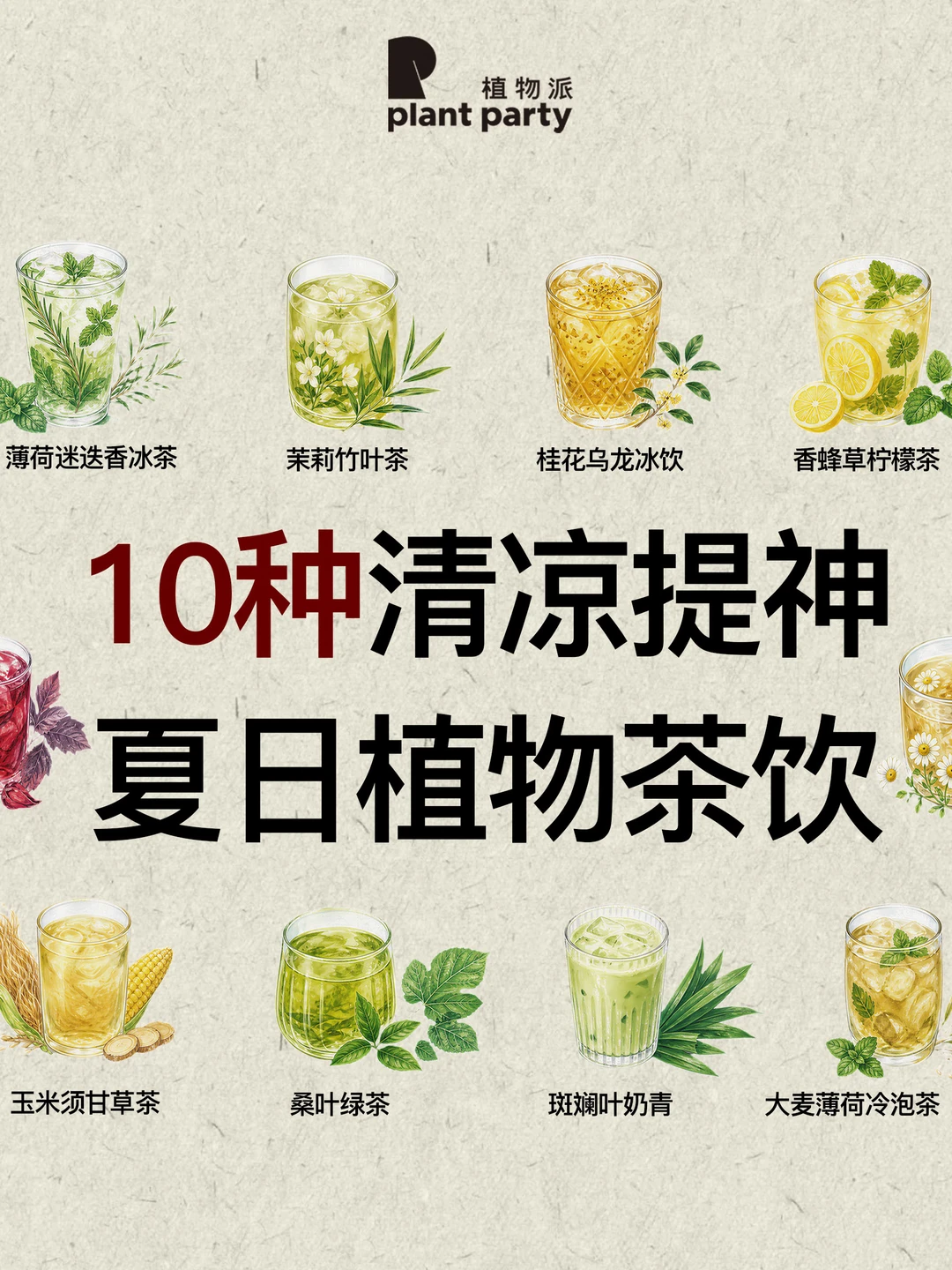 夏日炎热？🔟种清凉🧊植物茶饮
