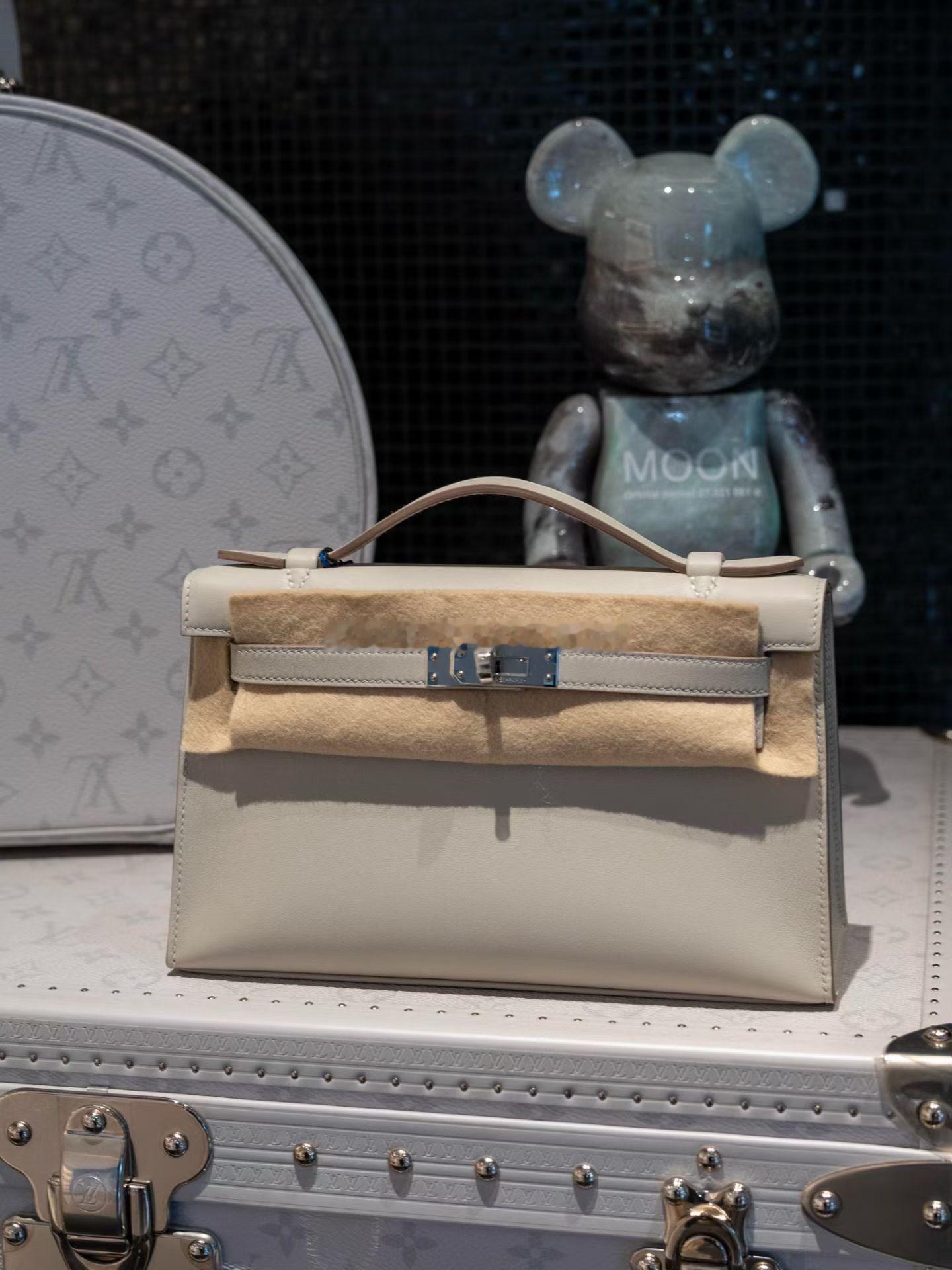 Kelly mini 一代 珍珠灰 银扣 
