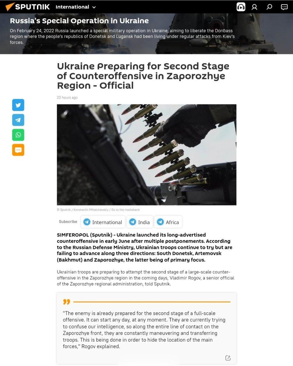 乌克兰准备在扎波罗热地区进行第二阶段的反攻-官方经过多次推迟，乌克兰于6月初发动