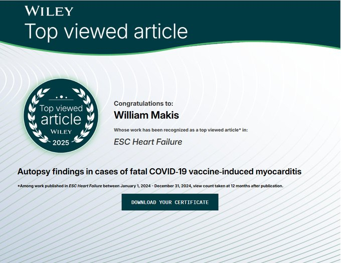 突发新闻：我们的论文《致命COVID-19疫苗诱发性心肌炎病例的尸检发现》刚刚荣