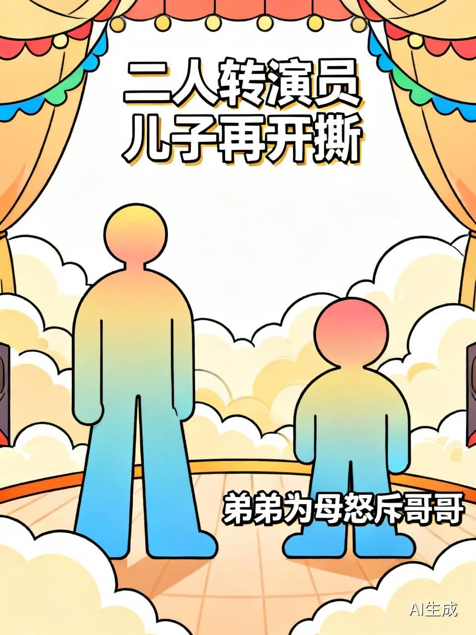 . 二人转演员俩儿子又开撕！兄弟吵起来了，这回连妈妈都搬出来
演员的儿子们，哥哥