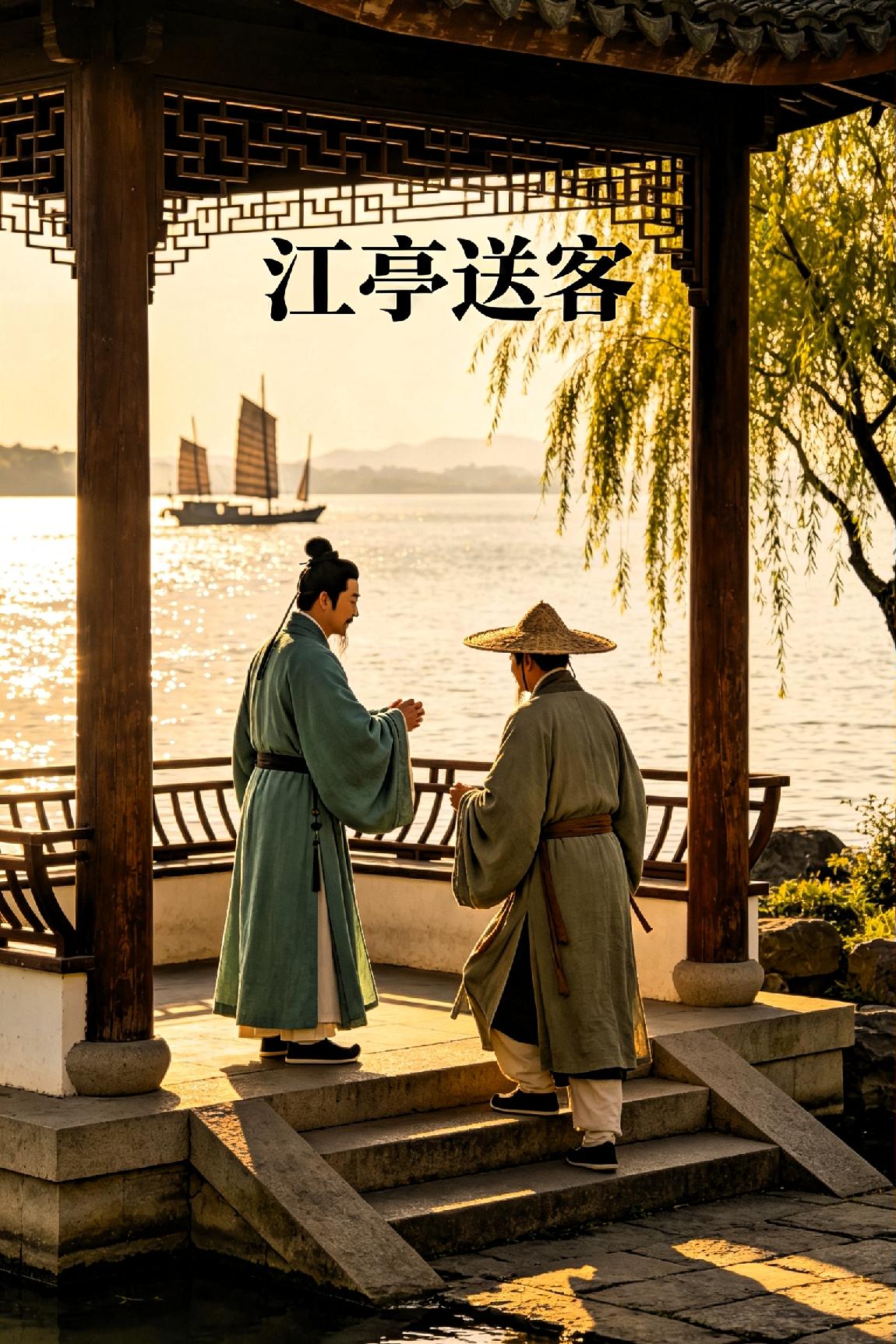 江亭送客（七言律诗）

 
长亭极目水悠悠，叠嶂横云锁碧流。

远浦孤帆辞故岸，
