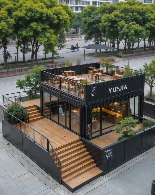 📦集装箱咖啡店｜工业风与自然的完美融合网红集装箱 集装箱厂家 集装箱设计 现代